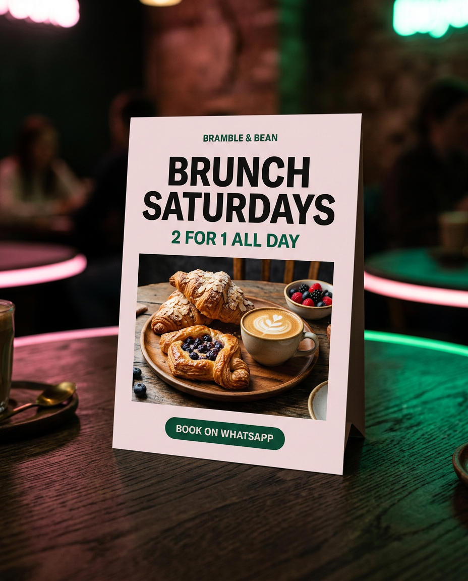 Featured Bramble & Bean cafe flyer example